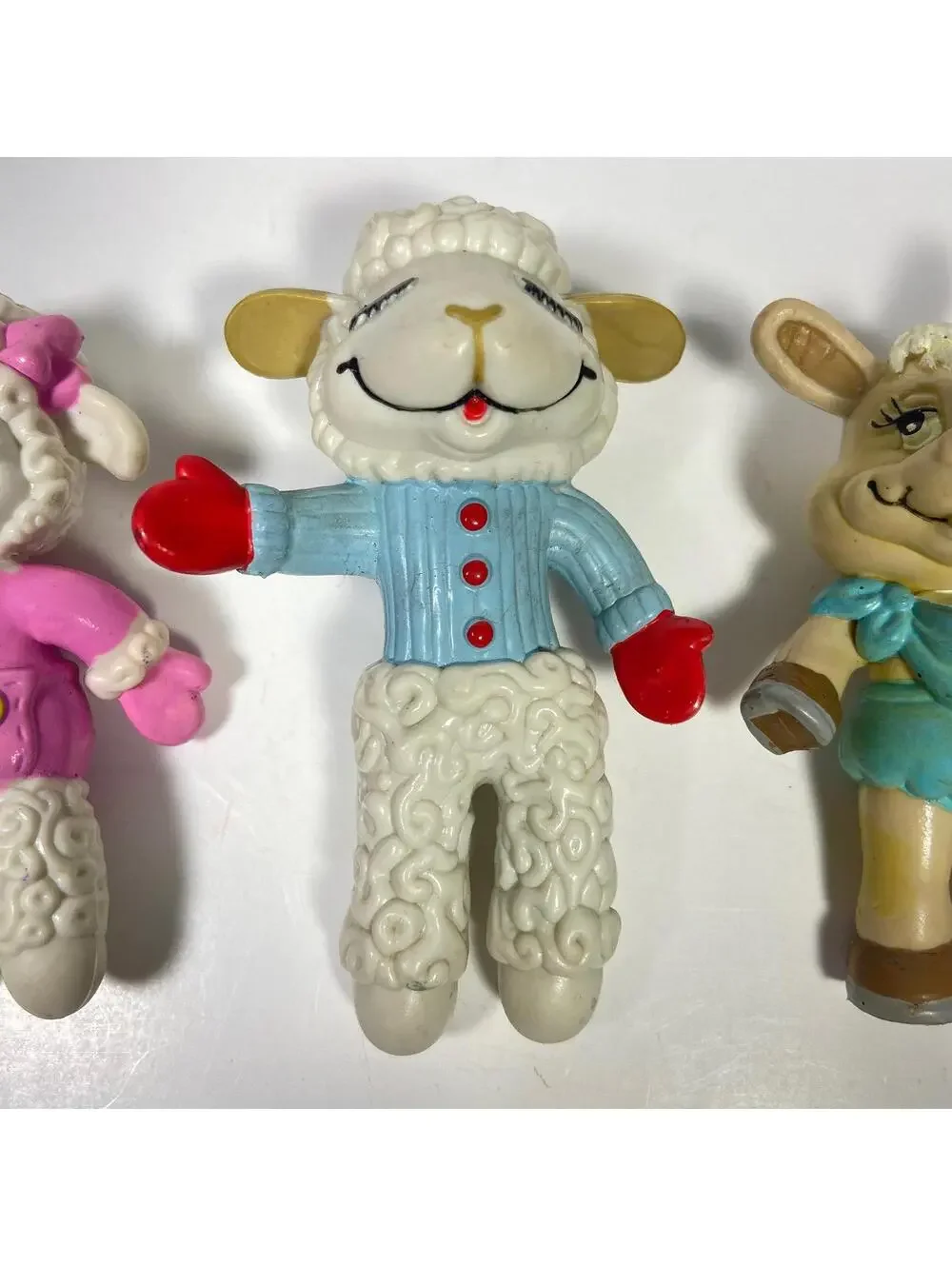 3-3.5” 1993 Just Toys Inc. Shari Lewis Lamb Chop Bendable Figure Lot Of 3
